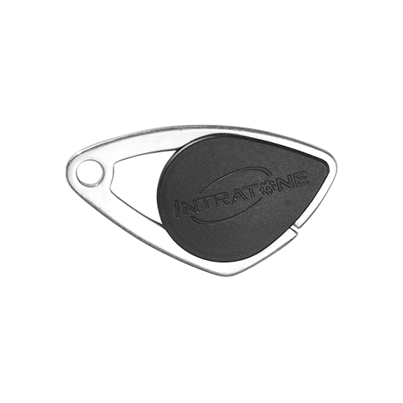 Image du produit Badge &eacute;lectronique Mifare - insert inox grav&eacute; - Noir (colisage 20)