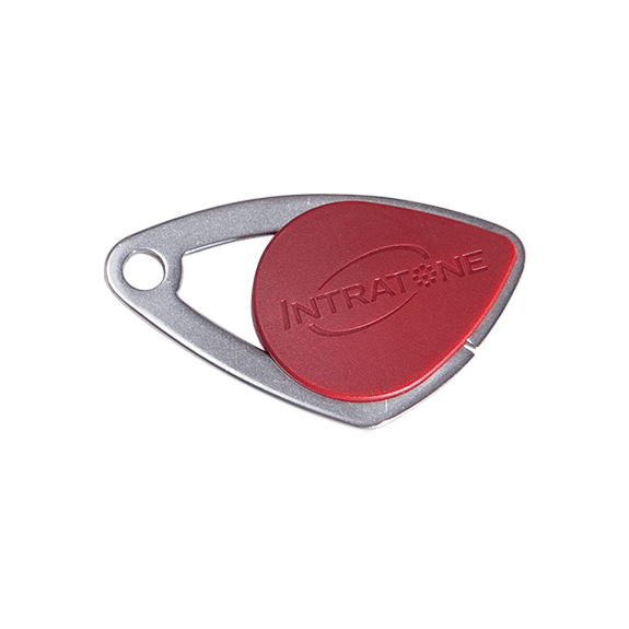 Image du produit Badge &eacute;lectronique Mifare - insert inox grav&eacute; - Rouge (colisage 20)