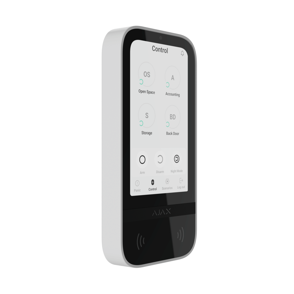 Image du produit Clavier sans fil avec un &eacute;cran tactile. Authentification par smartphones, Pass, Tag, et codes Blanc