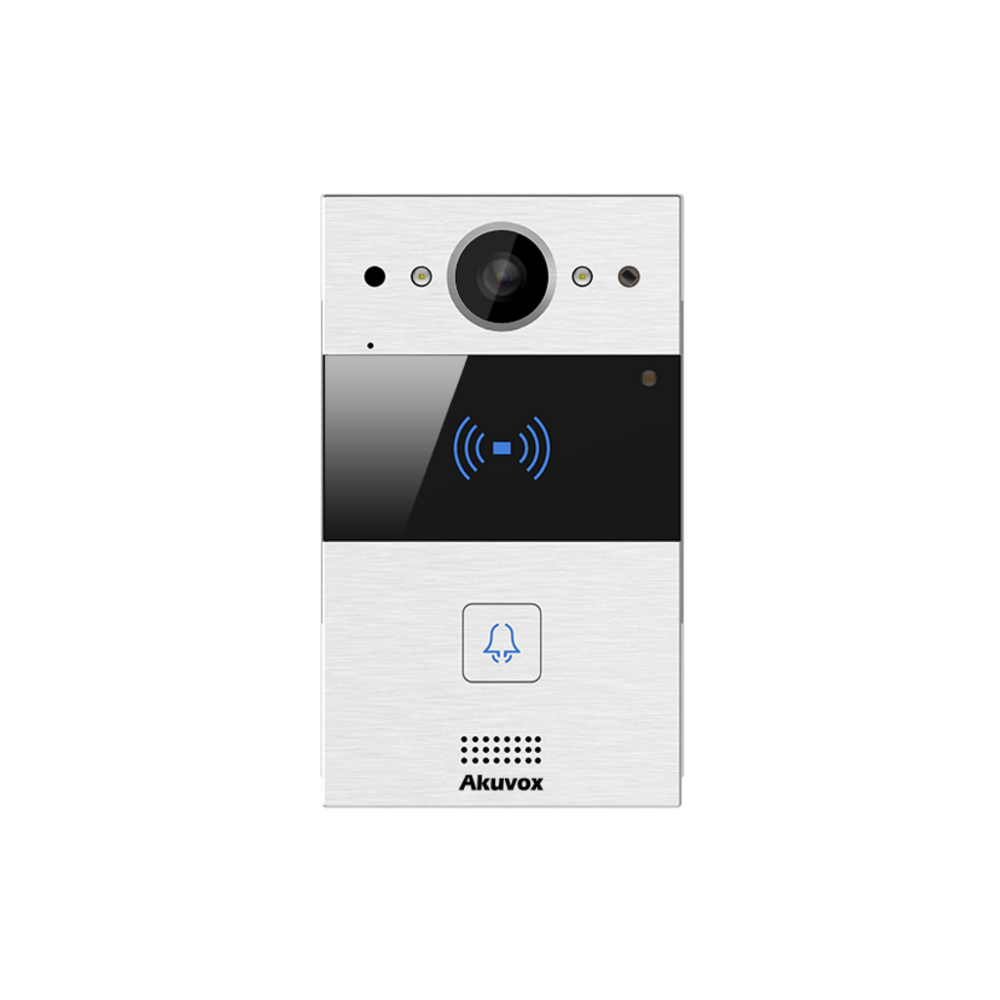 Image du produit Interphone vid&eacute;o compact SIP avec 1 bouton (Video & Lecteurde carte). Cam&eacute;ra 2MP Grand Angle 110&deg;. Fa&ccedil;ade aluminium