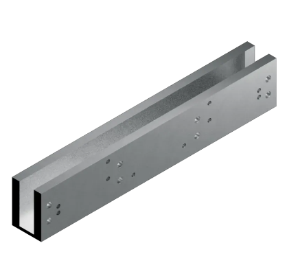 Image du produit Etrier U pour montage contreplaque EH3 ou &eacute;querre Z EH3-Z sur porte en verre 10-13 mm