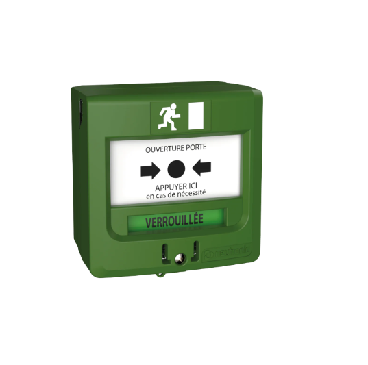 Image du produit DM 2 contacts en saillie ou encastrable vert + capot