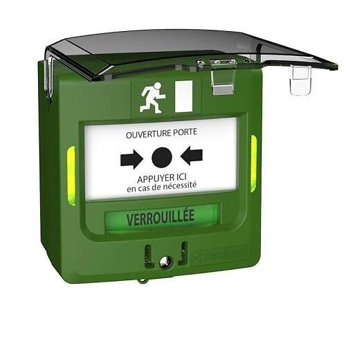 Image du produit DM &eacute;tanche 2 contacts en saillie vert + capot