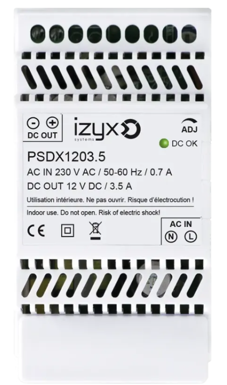 Image du produit Alimentation rail DIN 3M 230V AC / 12V DC (12-14V) / 3,5A