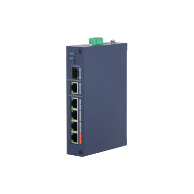Image du produit Switch Cloud L2 durci 6 ports, 4 PoE/Hi-PoE 60W, 1 RJ45 Gb, 1 SFP, port&eacute;e PoE 250 m, IP30