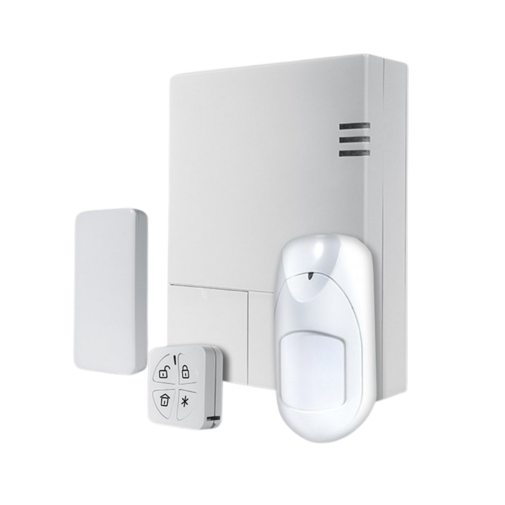 Image du produit Kit LightSYS AIR&trade; 4G blanc - Centrale IP/Wi-Fi - T&eacute;l&eacute;commande Panda + Contact Slim bidirection. - D&eacute;tecteur PIR IWave