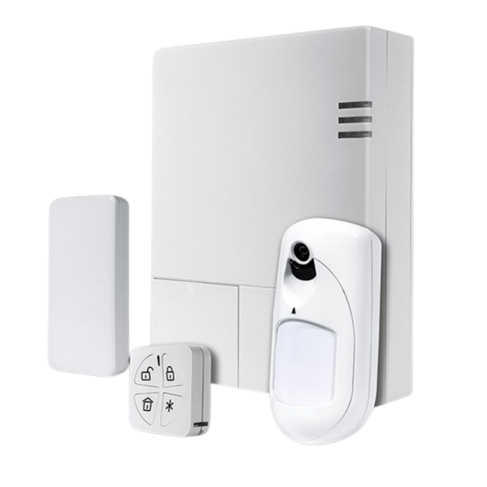Image du produit Kit LightSYS AIR vid&eacute;o 4G blanc-Centrale IP/Wi-Fi-T&eacute;l&eacute;commande Panda+Contact Slim bidirection- D&eacute;tect PIRCAM PET EyeWave
