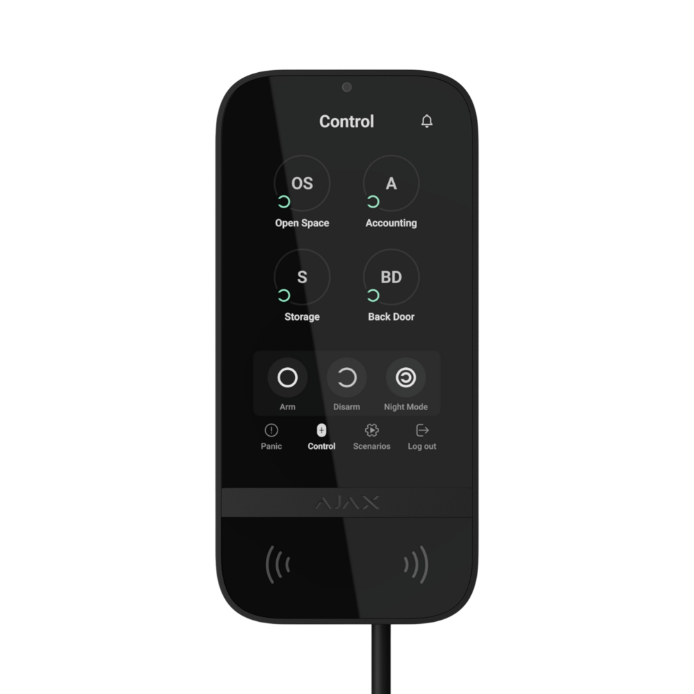 Image du produit Clavier filaire avec &eacute;cran tactile et autorisation sans contact Noir