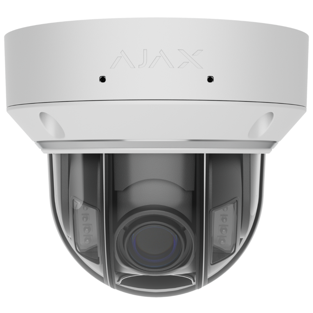 Image du produit Cam&eacute;ra Dome IP 5Mp filaire, IA, Obj 2,8-12mm, IR hybride, TrueWDR, micro/Hp - PoE/12V-E/S Alarme-Int/Ext -Blanc