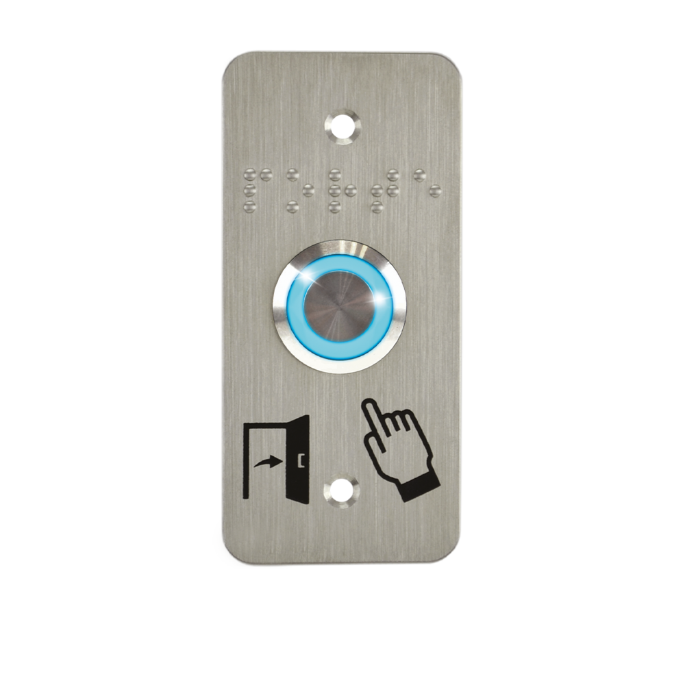 Image du produit Bouton poussoir acier inox d=19mm Halo bleu 12V AC/DC Contact NO+NC (V) + SSP101
