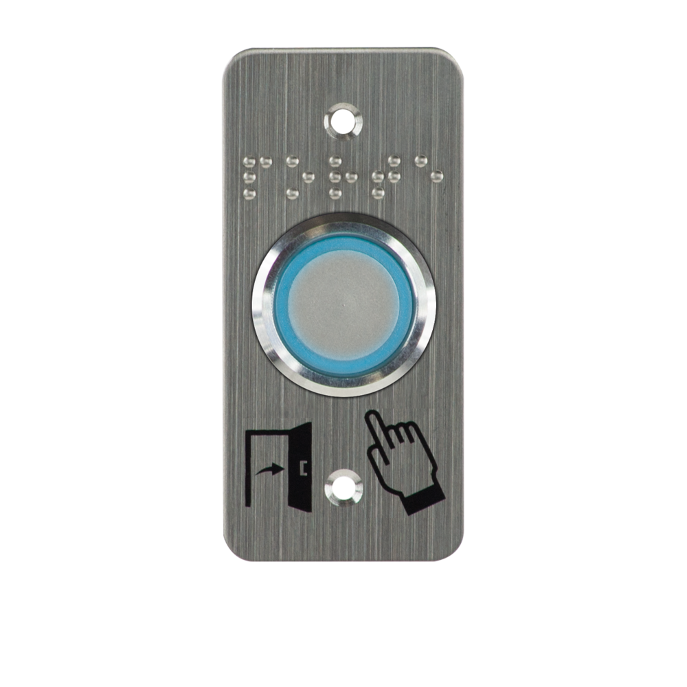 Image du produit Bouton p. PMR acier inox d=25 mm Halo B/V et buzzer Relais temporis&eacute; + SSP125
