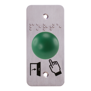 Image produit Bouton poussoir ergonomique dome vert Contact NO+NC Plaque 3