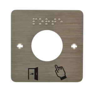 Image produit Plaque acier inoxydable 80 x 80 mm perçage diam. 38 mm brail