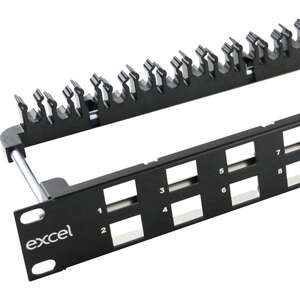 Image produit EXCEL UTP 24-PORT U/L BLACK AN GLED KEYSTONE FRAME