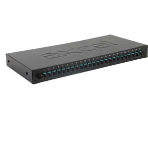 Image produit TIROIR 24 PORTS DUPLEX OM3 LC equipe de 48 pigtails aqua &