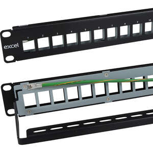 Image produit EXCEL MicroLAN 12-PORT KEYSTON E PATCH PANEL-BLACK