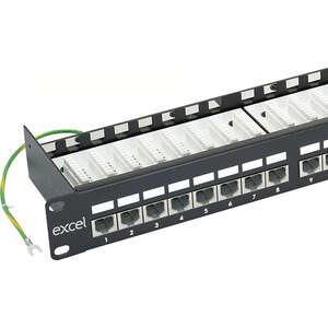 Image produit Excel Cat6 24P C6 FTP R/Angled Patch Panel Black