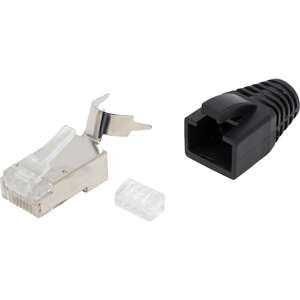 Image produit EXCEL CAT6a STP CRIMP PLUG AND BOOT BLACK PACK 100