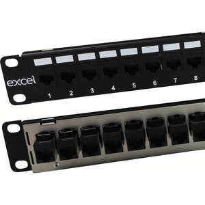 Image produit EXCEL C5E 1U 24PORT THROUGH COUPLER P/PANEL BLACK