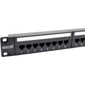 Image produit EXCEL PLUS CAT6 24 PORT 1U PATCH PANEL BLACK