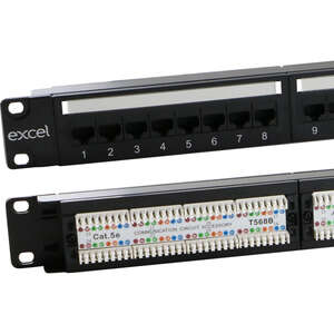 Image produit Excel Plus Cat5e 24 Port 1U Patch Panel Black