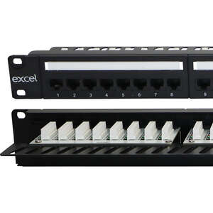 Image produit Excel Plus Cat5e 24PT 1U R/Angle Patch Panel Black