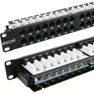 Image produit Excel Cat5e 48PT 1U R/Angle PCB Patch Panel Black