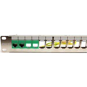 Image produit Excel 24 Port Screened Keystone Patch Panel Coloured ID Port