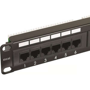 Image produit Excel Cat5e 1U 24 Port UTP Patch Panel Black