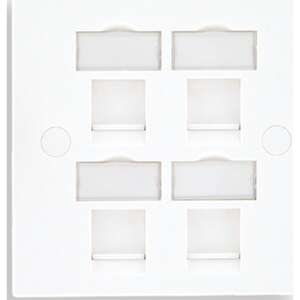 Image produit Excel Single Gang 4 Port Keystone Flat Faceplate