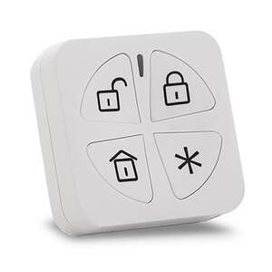 Image produit T&eacute;l&eacute;commande Panda&trade; 4 boutons bidirectionnelle blanche, LED et signal sonore d'&eacute;tat syst&egrave;me, pile longue dur&eacute;e
