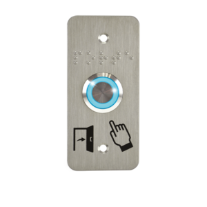 Image produit Bouton poussoir acier inox d=19mm Halo bleu 12V AC/DC Contact NO+NC (V) + SSP101