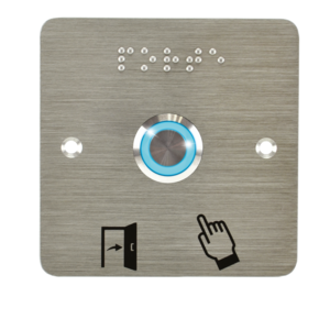 Image produit Bouton poussoir acier inox d=19mm Halo bleu 12V AC/DC Contact NO+NC (V) + SSP201