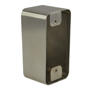 Image produit Bo&icirc;tier acier inoxydable 42 x 87 x 38/42 mm pour plaque 39,5 x 84,5 mm