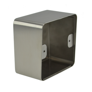 Image produit Bo&icirc;tier acier inoxydable 82,5 x 82,5 x 48/52 mm pour plaque 80 x 80 mm